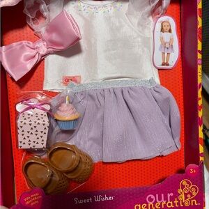 Sweet Wishes Doll Outfit Set - Pink and Purple for 18 inch doll